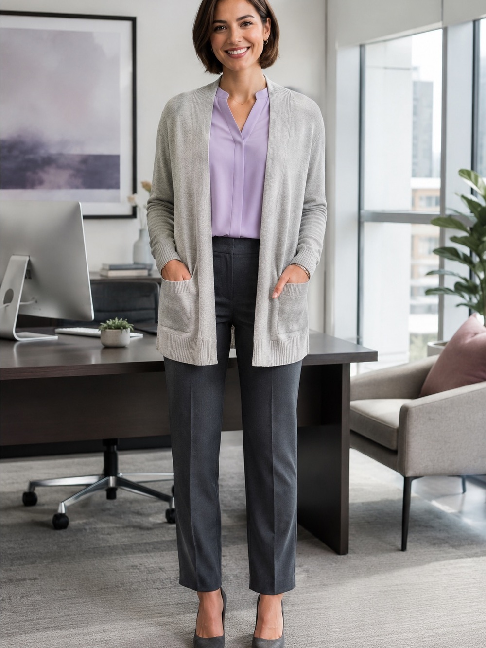 Laura Scott Gray Cardigan